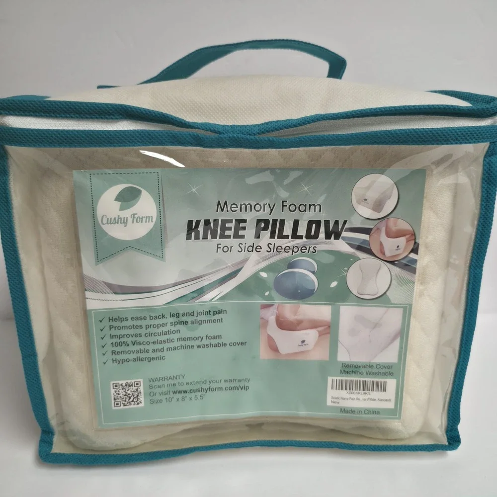 Cushy Form Memory Foam Knee Pillow For Side Sleepers Orthopedic Leg Wedge